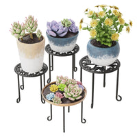 1 x RAW Customer Returns Yumyolk flower stand 4 pieces plant stand metal black, retro style flower stool garden for living room indoor outdoor, flower shelf balcony plant shelf, plant staircase terrace - RRP €35.28