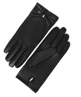 2 x Brand New YISEVEN Women s Leather Gloves with Knot Mother s Day Gift, Metal Bow-Black 7.5 L - RRP €71.98