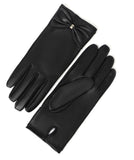 1 x Brand New YISEVEN Women s Leather Gloves with Knot Mother s Day Gift, Metal Bow-Black 7.5 L - RRP €35.99