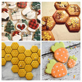 11 x Brand New 16 Pack Reusable Plastic Cookie Stencils with Buffalo Plaid, Stars and Dots Pattern, 6 x 6  - RRP €184.8