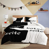 5 x Brand New HOTRCR Bedding Dog Side My Side Black White Romantic Bedding for Couples 3-piece Duvet Cover Bed Linen 135 200cm DEW18 - RRP €181.45