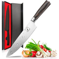 1 x RAW Customer Returns imarku chef s knife, 20 cm kitchen knife, professional knife, high carbon stainless steel chef s knife, sharp, knife, ergonomic Pakka handle - RRP €39.99