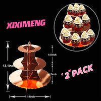 1 x RAW Customer Returns XIXIMENG Cardboard Cupcake Stands Lace Edges Dessert Stand Cardboard Cupcake Stand Colorful Silver 2pcs G-pink  - RRP €12.9