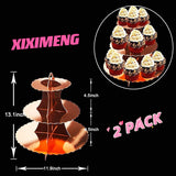 1 x RAW Customer Returns XIXIMENG Cardboard Cupcake Stands Lace Edges Dessert Stand Cardboard Cupcake Stand Colorful Silver 2pcs G-pink  - RRP €12.9