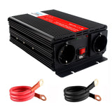 1 x RAW Customer Returns Bapdas 1000W Car Inverter Voltage Converter DC 12V to AC 220-230V with 2 AC Sockets and 80cm Cable - RRP €72.9