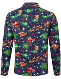 1 x RAW Customer Returns Fanient Christmas Shirt Men Slim Fit Long Sleeve Floral Shirt Santa Claus Hawaii Pattern Casual Button Down Holiday Costume Shirts M - RRP €23.89