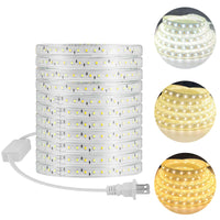 4 x Brand New LED Strip Light 20M - Dimmable high brightness 220V AC, IP65 waterproof, 3000K-6500K color temperature with 3 colors, cuttable fairy lights for bedroom, kitchen and outdoor decoration - RRP €112.88