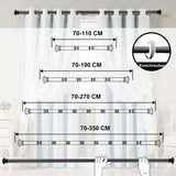 1 x RAW Customer Returns Adjustable curtain rod 70-270cm, 2 pieces black curtain rod made of stainless steel with curtain rod brackets and handle knob end piece, 1.6cm diameter curtain rod for windows - RRP €35.28