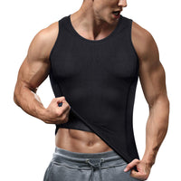 1 x RAW Customer Returns Junlan Undershirt Men Body Shapewear Compression Shirt Men Workouts Tank Top Men Belly Away Men Compression Shirt Men Negro, ML  - RRP €27.6