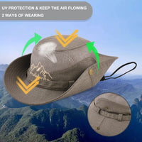 1 x RAW Customer Returns KeepSa Cotton Sun Hat Men s Summer Hat UV Protection Hiking Hat Fishing Hat Trekking Foldable Safari Hat with Chin Strap Outdoor Bush Hat Hiking Bucket Hat - RRP €18.04