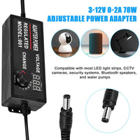 1 x RAW Customer Returns Adjustable power adapter universal power supply 3-24V 100V-240V AC to DC adapter switching power supply with LED voltage display and 14 pcs adapter plugs for speakers, household appliances LED lighting, DVD - RRP €17.4