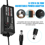 1 x RAW Customer Returns Adjustable power adapter universal power supply 3-24V 100V-240V AC to DC adapter switching power supply with LED voltage display and 14 pcs adapter plugs for speakers, household appliances LED lighting, DVD - RRP €17.4