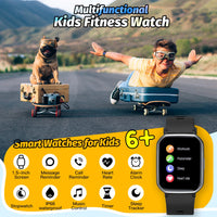 1 x RAW Customer Returns kids Smartwatch for boys and girls, IP68 waterproof children s fitness activity tracker watch, heart rate sleep monitor, 19 sports modes, pedometer, children s gifts for teenagers aged 6 and over black  - RRP €38.3