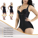 1 x RAW Customer Returns KUMAYES Bodysuit Women Underwear Open Body Shapewear Slim Corset Tummy Cincher Black XL - RRP €30.99