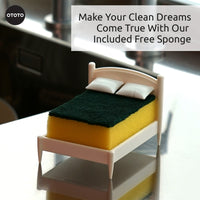 1 x RAW Customer Returns OTOTO Clean Dreams Kitchen Sponge Holder - Plastic Kitchen Sink Sponge Holder Fits Any Standard Size - Kitchen Sink Organizer, Decorative and Unique Gift Idea - Sponge Included - RRP €30.63