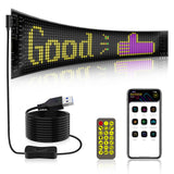 1 x RAW Customer Returns Gemsaya 37.4 x 9.2 cm LED display board, flexible LED display programmable, Bluetooth app control RGB panel, scrolling personalized neon sign, car illuminated sign nameplate with remote control - RRP €57.47