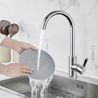 1 x RAW Customer Returns Auralum low-pressure kitchen tap for water boiler, kitchen tap with 3 hoses for cold water with under-table device, 360 rotatable low-pressure kitchen tap made of chrome-plated brass - RRP €46.78