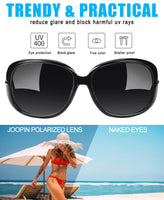 1 x RAW Customer Returns Joopin Women s Fashion Polarized Sunglasses UV400 Protection Oversized Sunglasses Ladies Black  - RRP €20.16