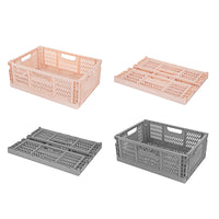 1 x RAW Customer Returns Spesh 4 Pieces Foldable Storage Basket Plastic Storage Box Storage Boxes for Kitchen, Bedroom, Study 2 Pieces Pink 2 Pieces Grey, 40 x 30 x 15 cm  - RRP €59.08