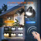 1 x RAW Customer Returns ALUSSO LED spotlight with motion detector outdoors, 25W 2000LM, 1 -100 dimmable, remote control, 3000K-6500K, IP65 outdoor lamp for garden, garage, courtyards - RRP €59.47