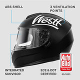 1 x RAW Customer Returns Westt Motorcycle Motocross Helmet with Double Visor and Sun Visor for Men and Women, Tourism, Racing, Scooter, Moped and Chopper, ECE DOT Certified - RRP €82.14