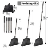 1 x RAW Customer Returns Masthome broom with handle, 142 cm street broom, garden broom width 35 cm, efficient, durable, robust sweeping broom with long handle for yard, garage, terrace, piazza, street-black - RRP €23.89