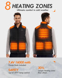 1 x RAW Customer Returns HILLSLTR Heated vest, men s heating vest with power bank 7.4V 16000mAh, heated vest with 8 heating zones, 3 adjustable heat levels, heating vest for skis motorcycles - RRP €85.99