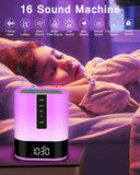 1 x RAW Customer Returns Bluetooth speaker with light, children s alarm clock, white noise machine, bedside lamp touch dimmable, 48 RGB color changing LED table lamp, gifts for girls young teenager birthday gift - RRP €39.99