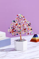 3 x Brand New Jovivi Chakra Crystal Tree Gemstone Tree of Life with Ceramic Base Bonsai Tree Crystal Money Tree Feng Shui Decoration Home Office Ornament - RRP €61.2