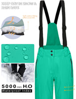 1 x Brand New Mapamyumco Women s Ski Bib Overalls Waterproof Windproof Insulated Removable Green S - RRP €119.98