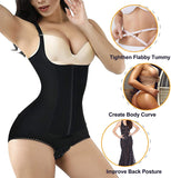 1 x RAW Customer Returns KUMAYES Bodysuit Women Underwear Open Body Shapewear Slim Corset Tummy Cincher Black XL - RRP €30.99