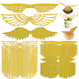 1 x Brand New MEZHEN Glitter Wings Cake Decoration Gold Wings Cake Decoration Chocolate Golden Snitch Cupcake Topper Wings Muffin Decoration for Candy Cake Cupcakes Party Theme Party 100 Pieces - RRP €19.2