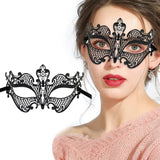 1 x Brand New Lady of Luck Metal Mask Venetian Mask Women s Ball Masks Eye Mask Masquerade Ball Mask Venetian Black - RRP €16.72