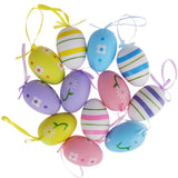 1 x Brand New GoldRock Easter decoration Easter eggs for hanging, 12 pieces of Easter eggs plastic colored with ribbon, , Easter eggs, Easter decoration garden, Easter decoration 6x4cm, Easter decoration for the Easter bouquet - RRP €30.0