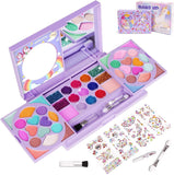 3 x RAW Customer Returns Tomons make-up case for girls, washable children s make-up set for girls with glitter stones, self-adhesive, make-up, carnival gifts, role play toy for girls aged 4-6, 7-8, 9-12 years, purple - RRP €59.97