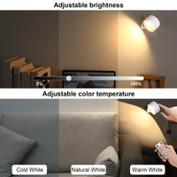 1 x RAW Customer Returns Lightess 2-pack LED wall lights with battery, wireless wall lights indoors, dimmable, remote control touch control, 360 rotatable wall light, 3 color temperatures for living room, bedroom, staircase - RRP €28.9