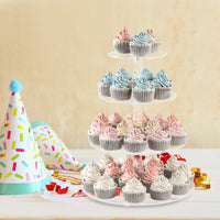 1 x RAW Customer Returns CECOLIC 4 Tier Acrylic Cupcake Stand Round Clear Dessert Display, Pastry Tower, for Birthday, Wedding Party Decorations - 12  - RRP €30.22