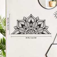 1 x RAW Customer Returns ESTART Large Metal Mandala Wall Decor, Unique Lotus Flower Wall Art for Home Bedroom Office Indoor and Outdoor Black  - RRP €56.99