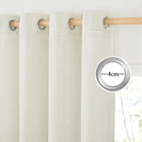 1 x RAW Customer Returns PONY DANCE Country House Curtain Linen Extra Long Curtains and Drapes Living Room Eyelet Curtain Set of 2 Curtains Semi-Transparent Curtain Linen Curtains for Living Room, H 260 x W 140 cm, Ivory White - RRP €38.95