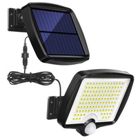 1 x RAW Customer Returns MPJ solar lamps for outdoors, 118 LED solar light outdoors with motion detector, IP65 waterproof, 120 lighting angle, solar wall light for garden with 5m cable - RRP €14.99