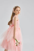 1 x RAW Customer Returns LOLANTA Girls Princess Dress White, Festive Wedding Communion Flower Girl Dress, Pageant Party A-Line Floor-Length Ball Gown Made of Satin and Tulle Dress, 8-9 Years, Pink, 140 - RRP €42.98