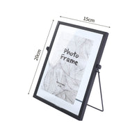 1 x RAW Customer Returns aleawol Glass Metal Picture Frame Black 15x20 cm, Picture Frame Retro Vintage Floating Picture Frame Photo Frame Made of Metal Geometric Picture Frame for Desktop Decoration - RRP €11.99