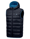 1 x RAW Customer Returns Mapamyumco Men s Down Vest Lightweight Waterproof Casual Outdoor Jacket with Hood, Sleeveless Down Jacket Navy Blue XL - RRP €49.99