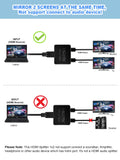 22 x RAW Customer Returns HDMI Splitter with 3.3Ft HDMI Cable, 4K HDMI Splitter 1 in 2 Out Simultaneously for Duplicate Monitors Mirror Only, HDMI Splitter 1 in 2 Out, HDMI Splitter 1 to 2 Full HD for Xbox, PS4, PS3, Roku - RRP €366.96