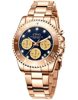 1 x RAW Customer Returns CIVO Women s Watch Rose Gold Waterproof Chronograph Stainless Steel Designer Analog Quartz Watches Ladies Date Dress Elegant Casual - RRP €32.99