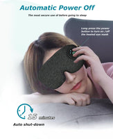 1 x RAW Customer Returns PJYU Heat Glasses Eye Mask Warming to Relieve Eye Fatigue and Dry Eyes, Heated Eye Mask with Battery, 3 Temperature Settings, Rechargeable and Washable Black  - RRP €35.4