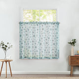 5 x Brand New TOPICK Winter Sheer Window Curtains with Drawstring Snowflake Pattern Bistro Curtain Voile Light Filtering Kitchen Curtain for Bedroom Children s Room 65 x 60 cm W x H Set of 2 Blue - RRP €90.7