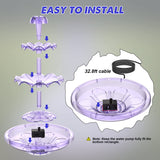 1 x RAW Customer Returns SZMP 2023 NEW DIY fountain, bird bath sets with 12 colorful LED fountains, 3-stage bird feeders for outdoors, 32.8ft, bird bath and DIY solar fountain removable and suitable for bird bath, garden - RRP €20.89