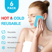 2 x RAW Customer Returns Set of 6 blue cooling pads, cold warm compress, reusable gel cooling pads for adults, cooling mask face, cooling pads for children for insect bites and other pain, 7.5 x 10cm - RRP €30.64