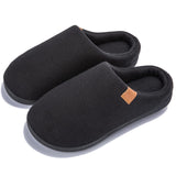 1 x RAW Customer Returns NeedBo Men s Women s Waffle Slippers with Knitted Cotton Lining Non-Slip and Lightweight Indoor Slippers, Black, 3536 EU - RRP €20.83